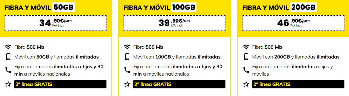 compañías masmovil oferta fibra y movil