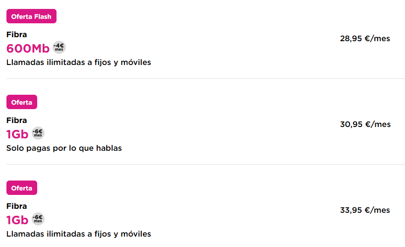 compañías jazztel oferta fibra y fijo